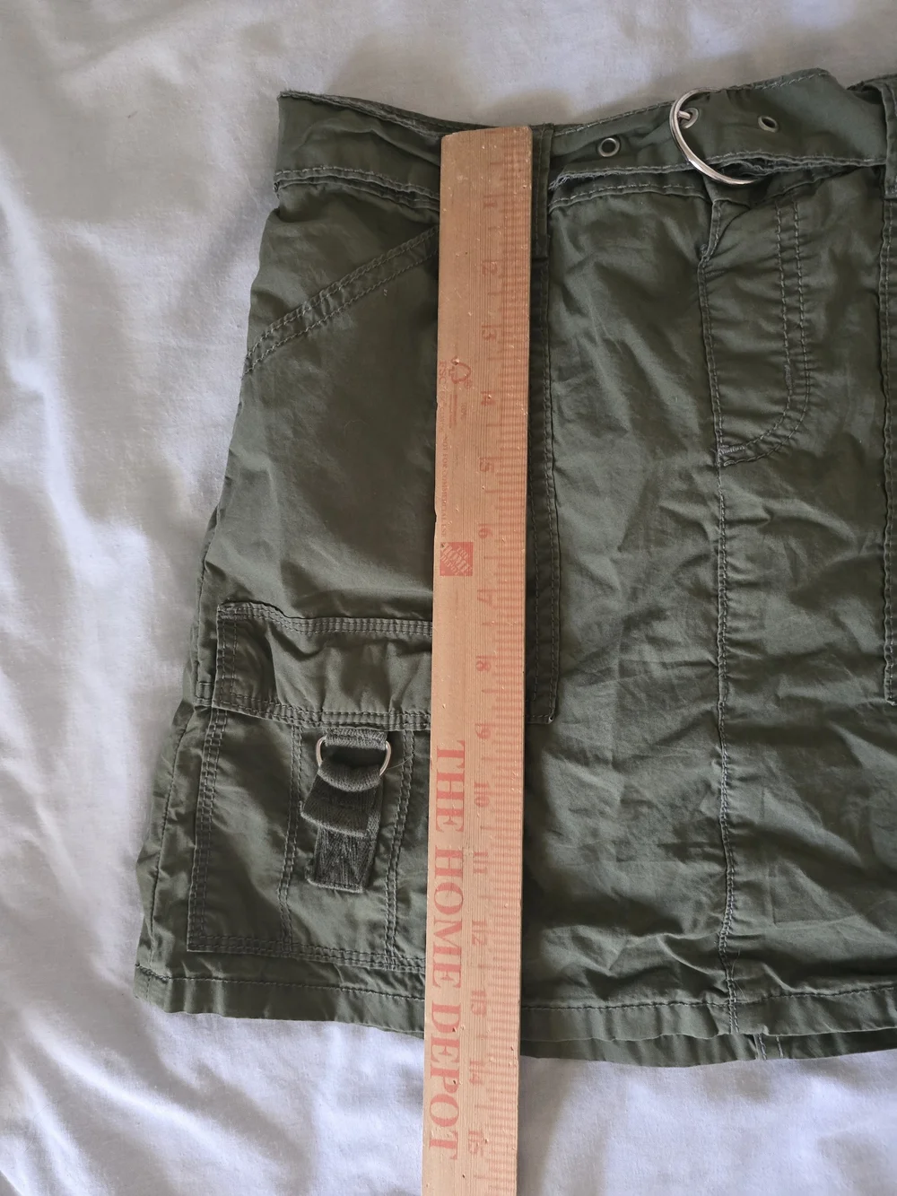 Justice Olive Green Cargo Skirt with Belt Detail